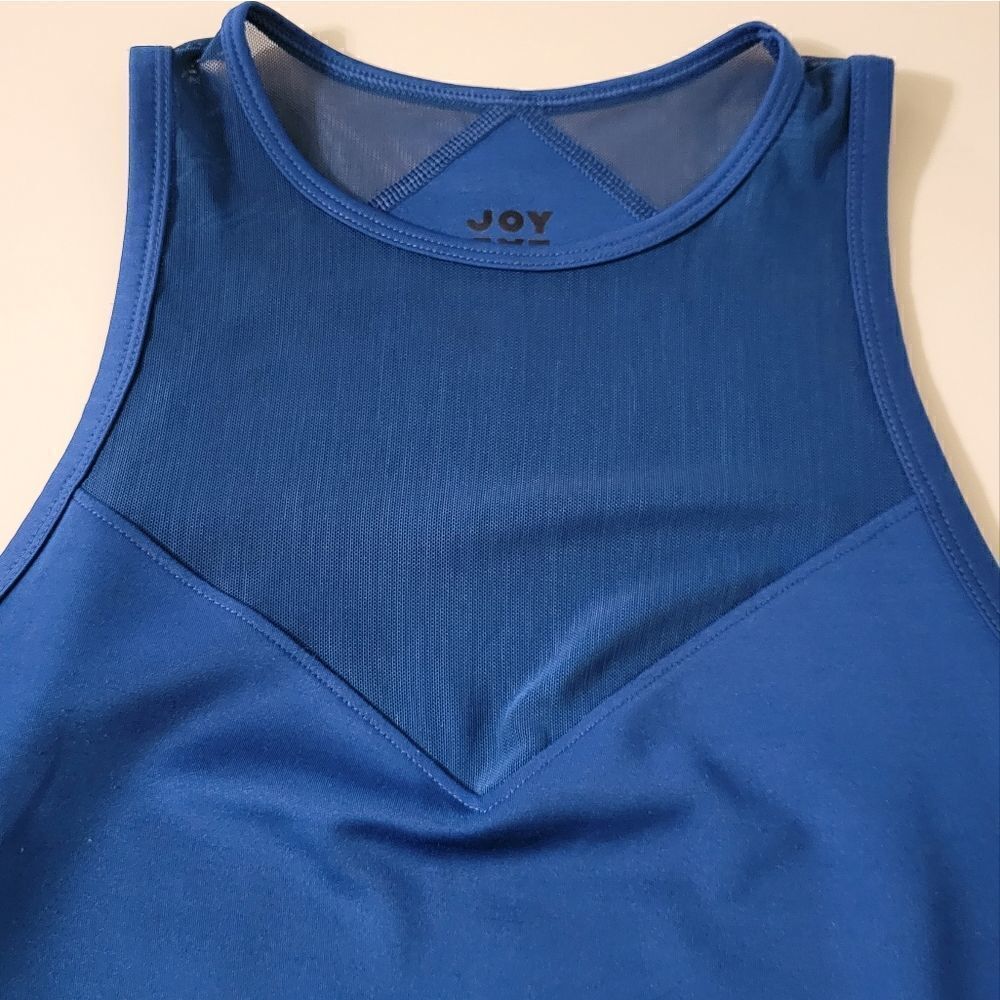 JoyLab Women's Blue Workout Tank Top with Mesh - Picture 8 of 12